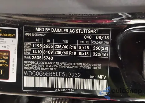 2019 Mercedes-Benz Glc 350E 4Matic z USA, uszkodzony, nr VIN WDC0G5EB5KF519932